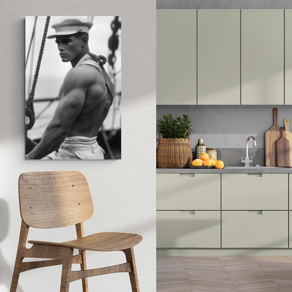 Marin Noir et Blanc dans un intérieur