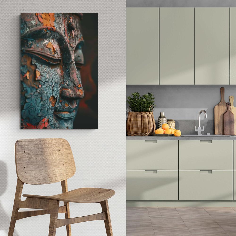 Boeddhagezicht dans un intérieur