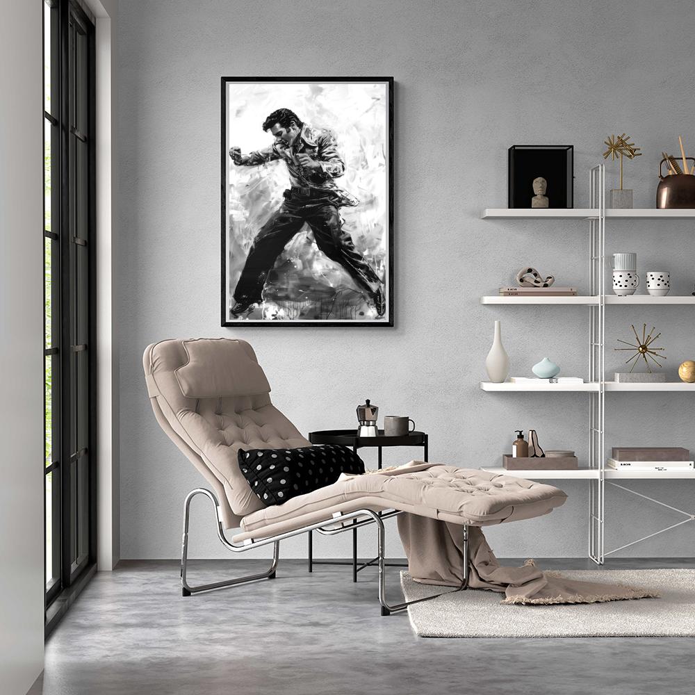 Elvis Presley Bailando en un interior