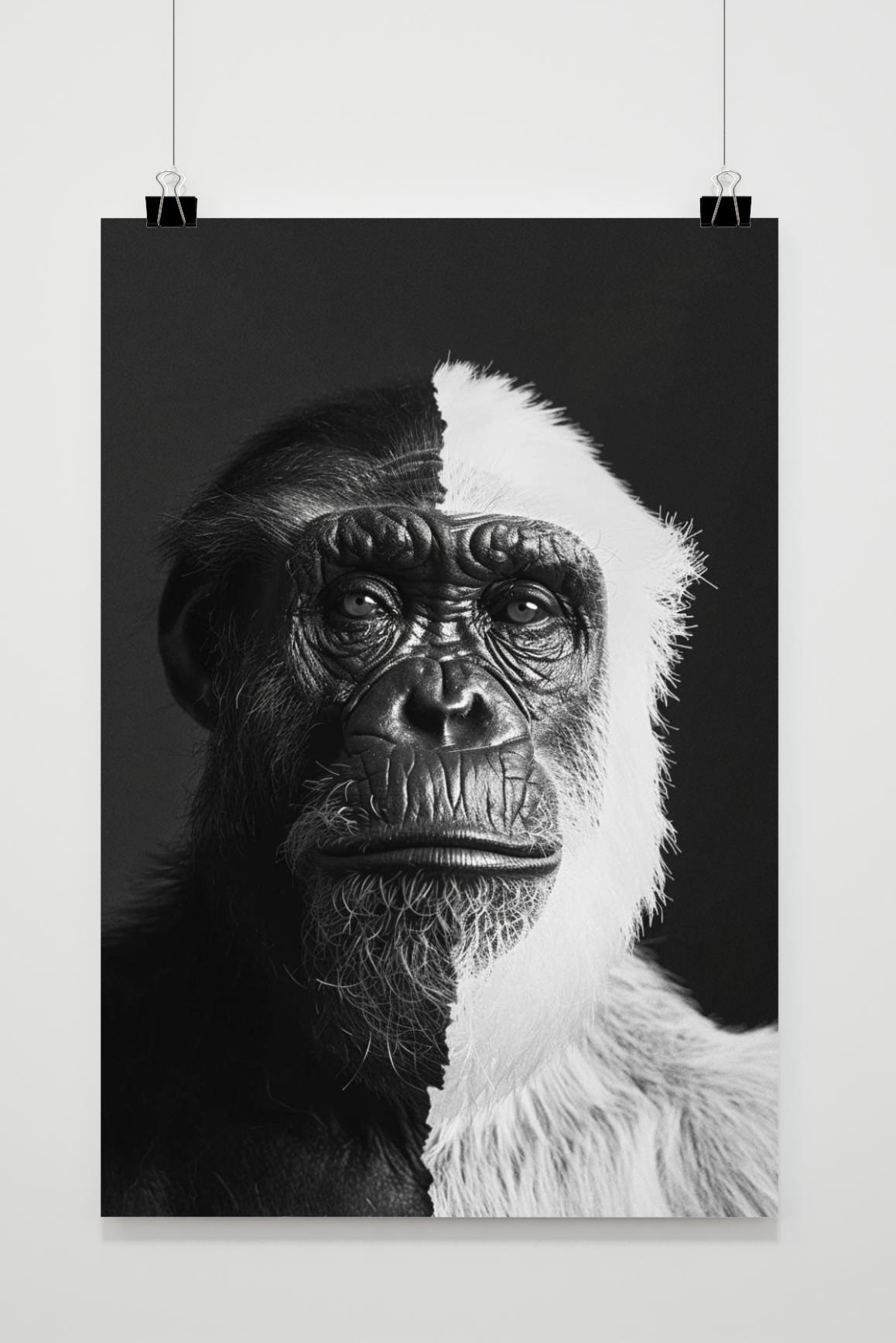 Affiche Gorille Noir et Blanc de 25 Artstreet