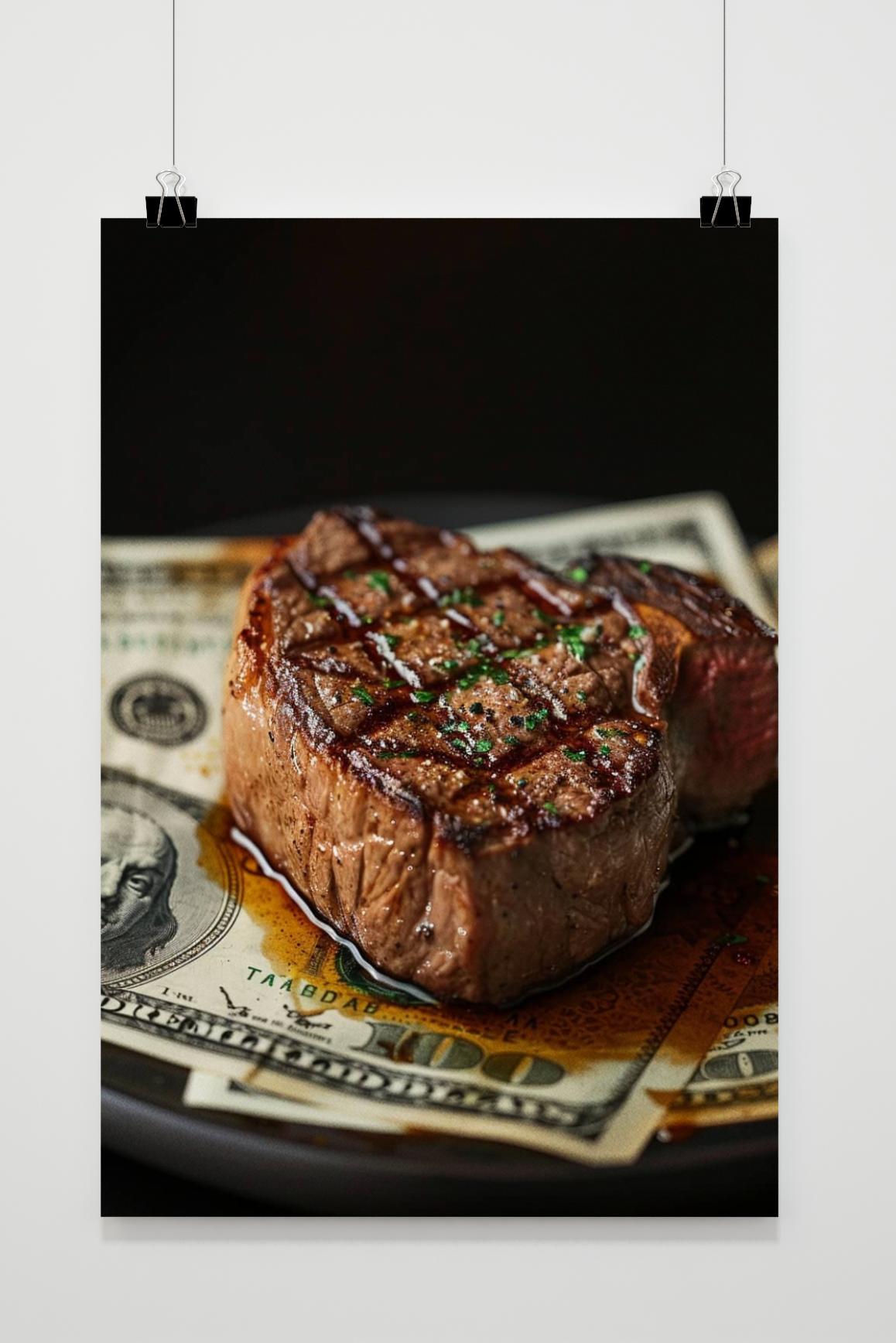 Affiche Steak Argent de 25 Artstreet