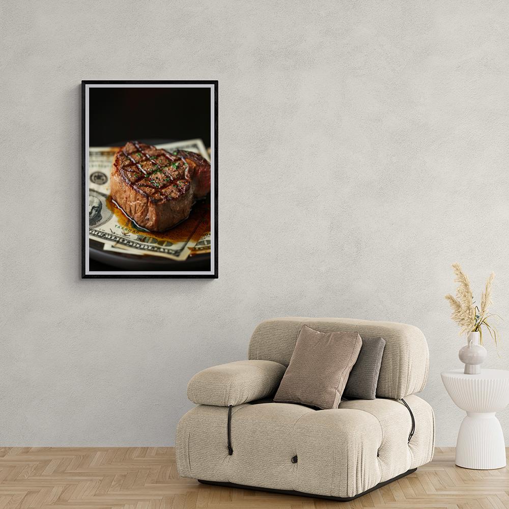 Steak Argent dans un intérieur