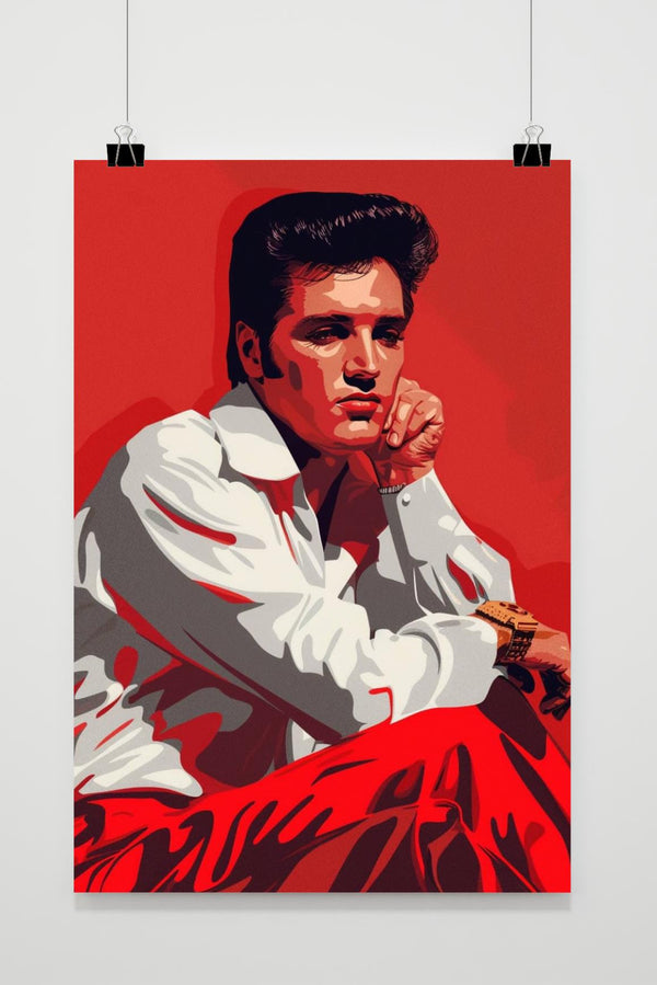 Póster Elvis Presley Rojo