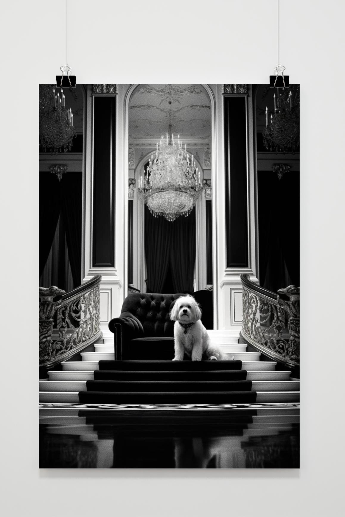 Affiche Chien de Luxe Noir et Blanc de 25 Artstreet