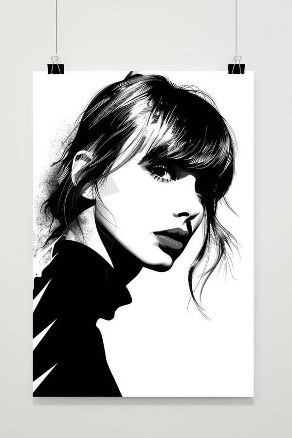 Frauenporträt Schwarz Weiß Poster