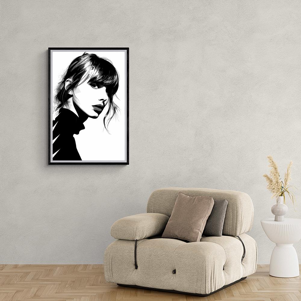 Portrait de Femme Noir et Blanc dans un intérieur