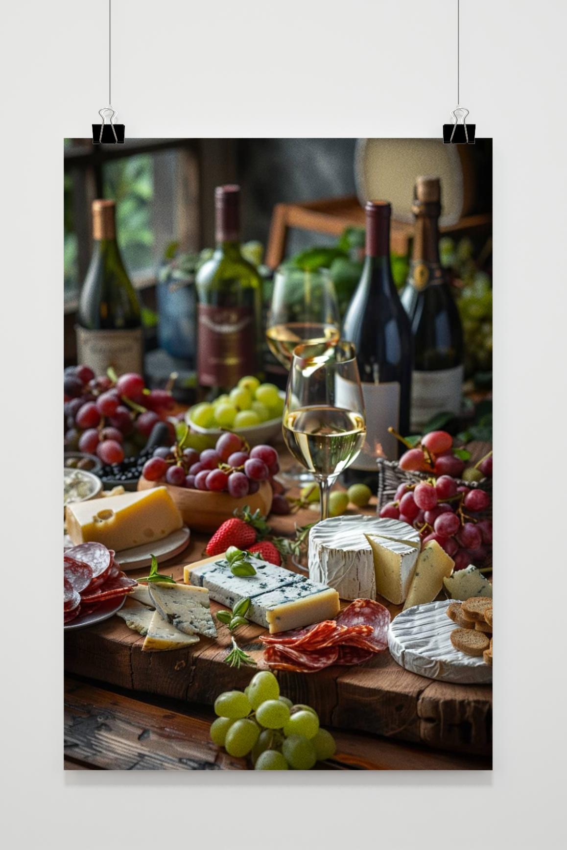 Affiche Vin et Fromage de 25 Artstreet