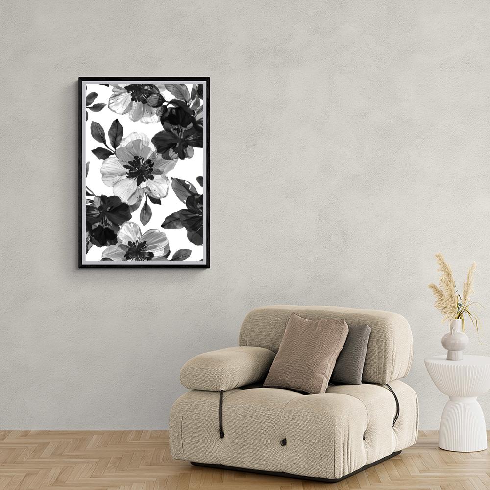 Fleurs Noir et Blanc dans un intérieur