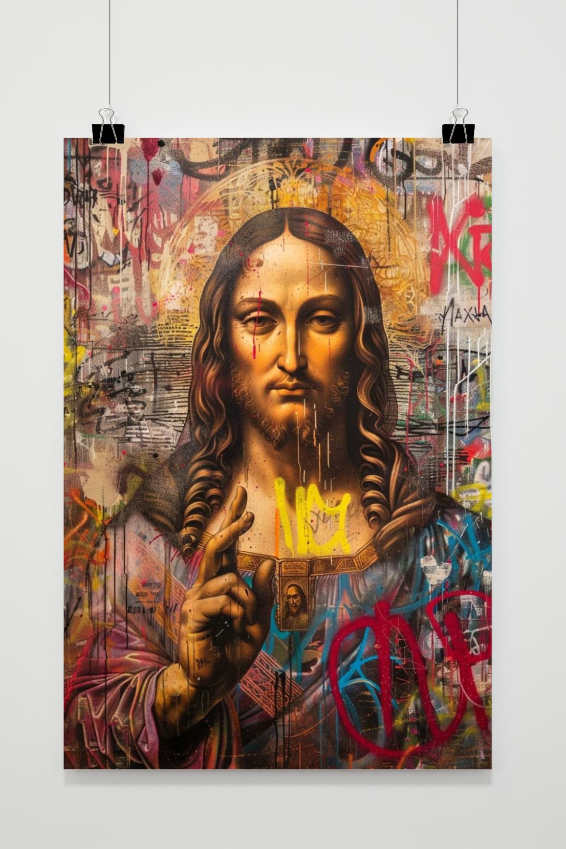 Affiche Salvator Mundi Graffiti de 25 Artstreet