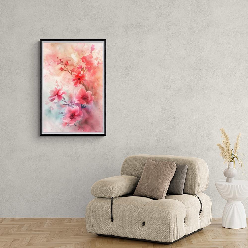 Fleurs Aquarelle dans un intérieur