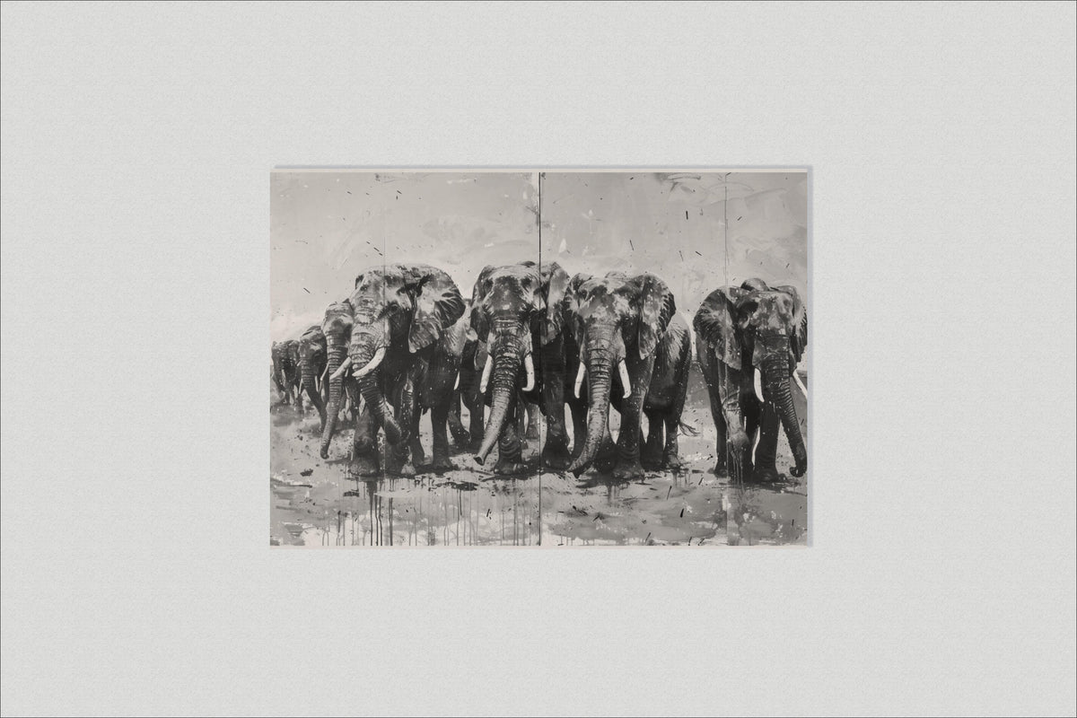 Éléphants dans un intérieur