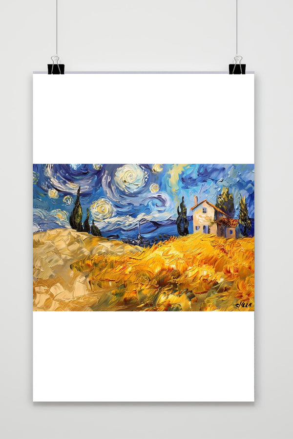 Affiche La Nuit Étoilée Paysage