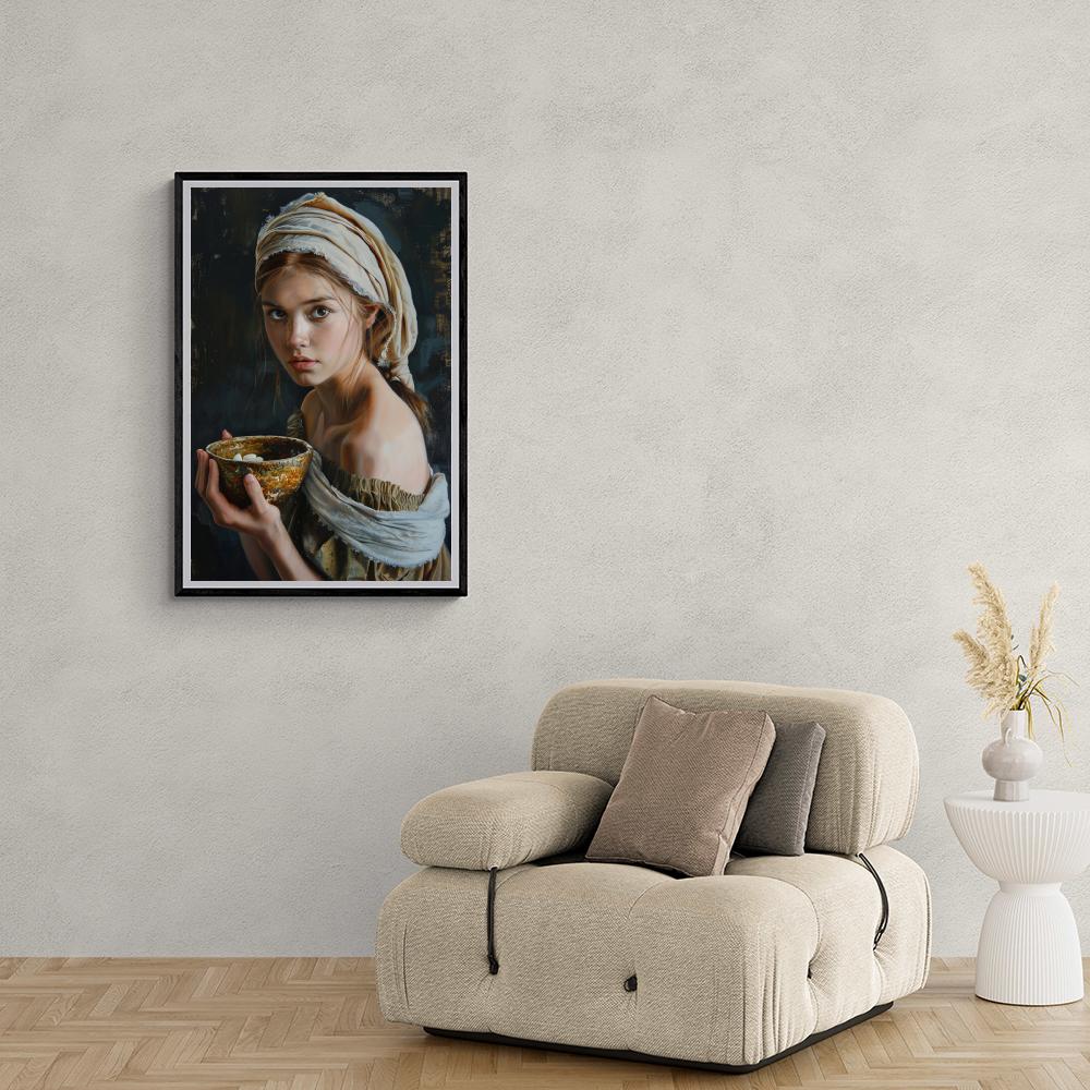 Portrait de Jeune Paysanne dans un intérieur