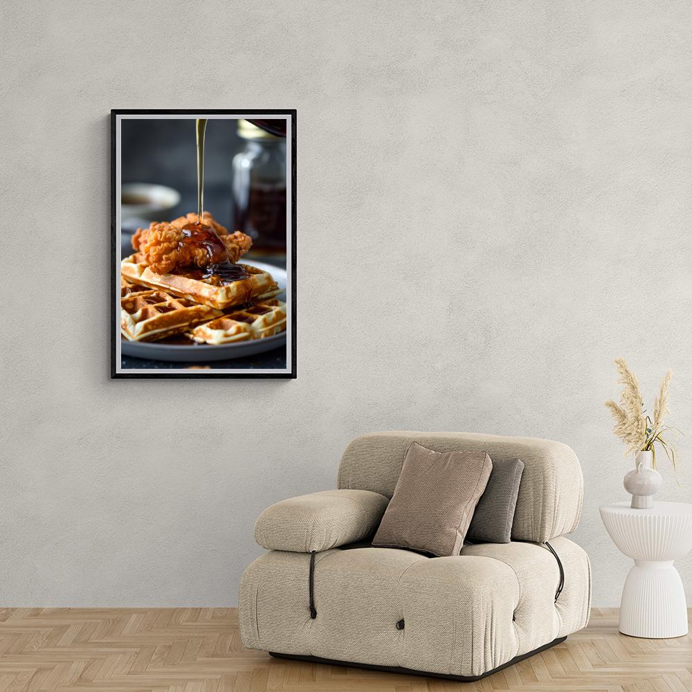Poulet et Gaufres dans un intérieur