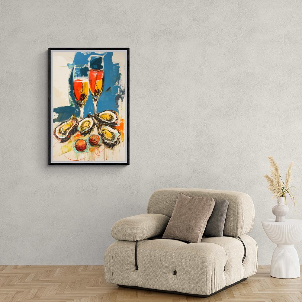 Huîtres Aquarelle dans un intérieur