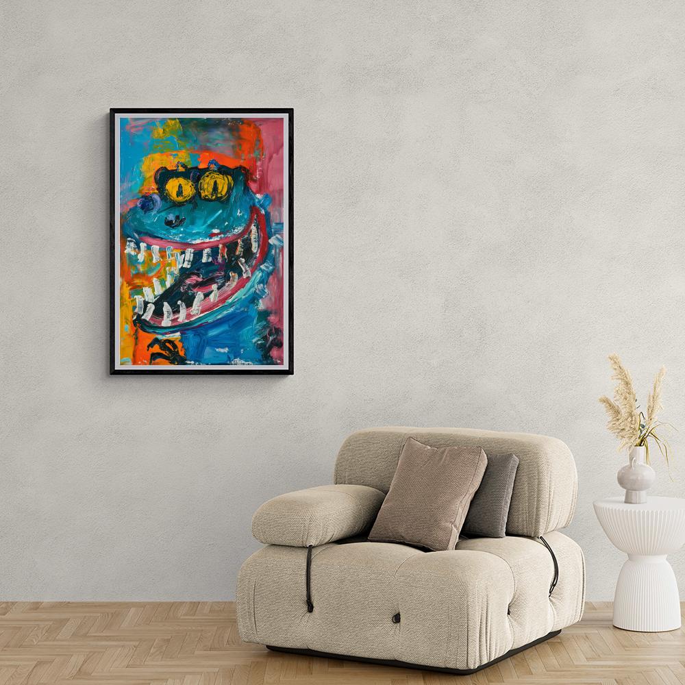Crocodile Aquarelle dans un intérieur