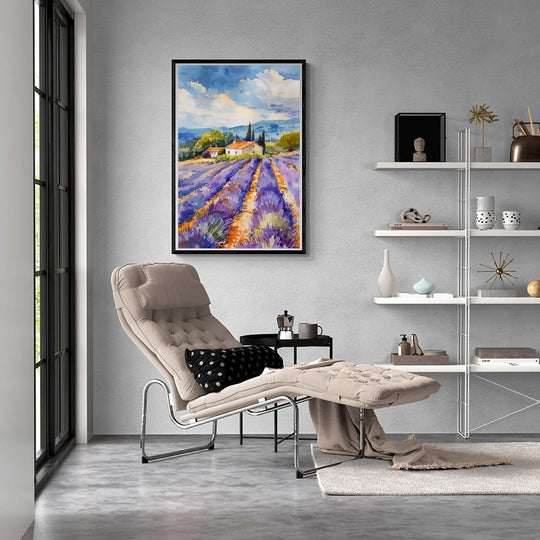 Lavender Field Watercolor