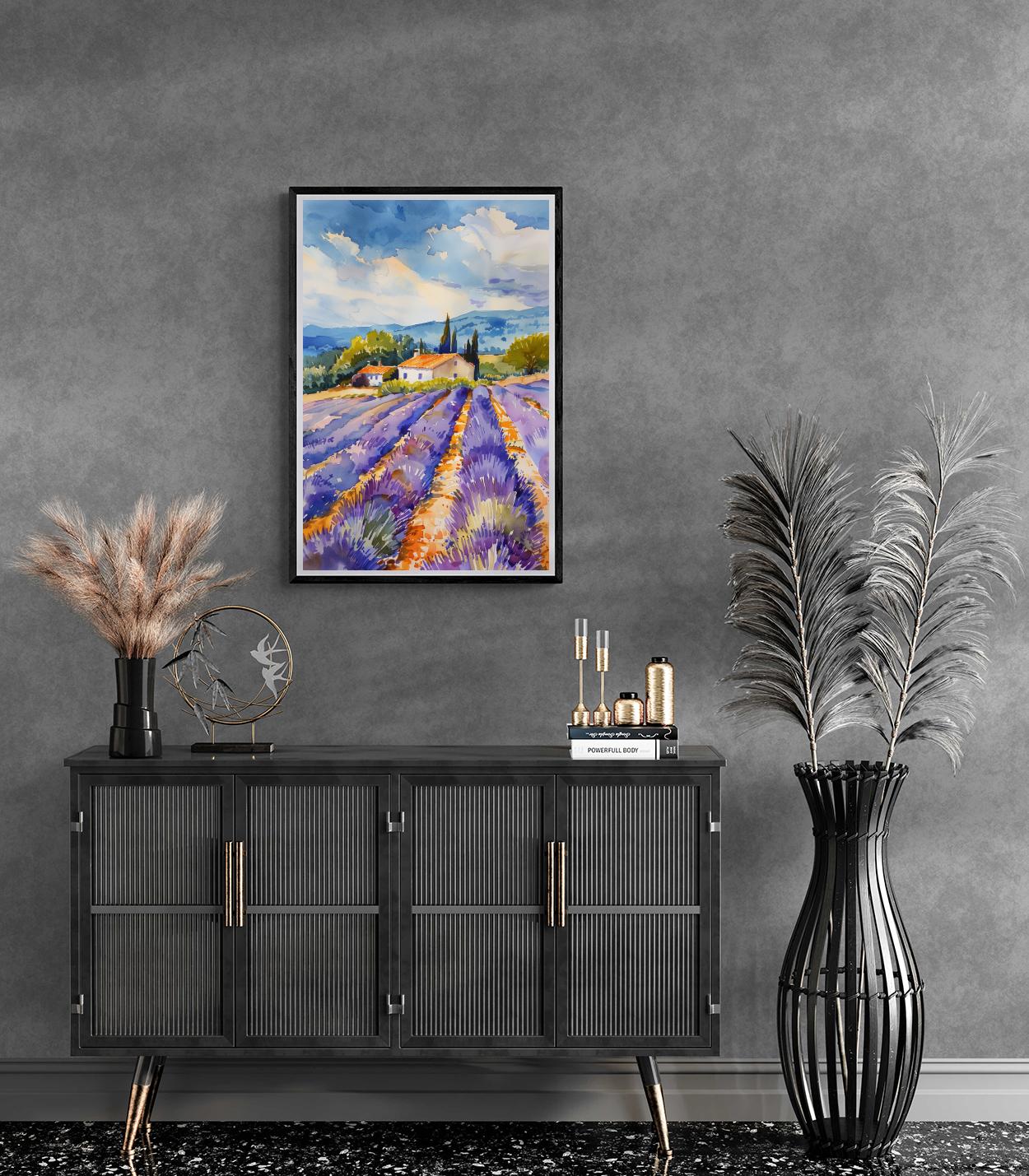 Lavender Field Watercolor