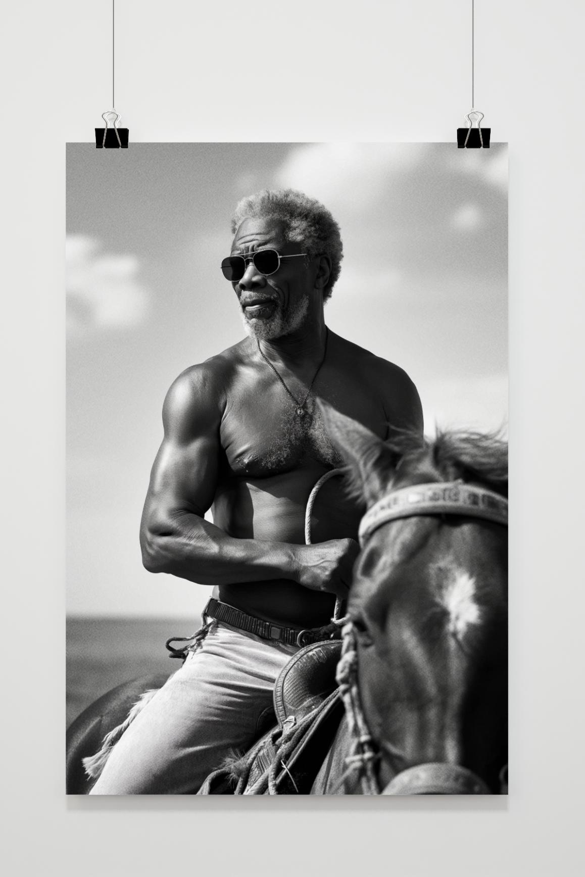 Affiche Morgan Freeman Cheval de 25 Artstreet