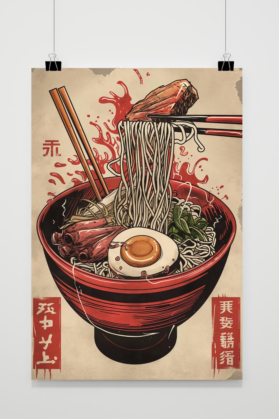 Affiche Ramen Rétro de 25 Artstreet