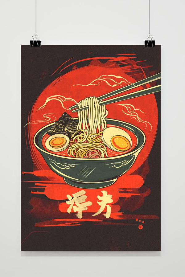 Retro Ramen Rot Poster