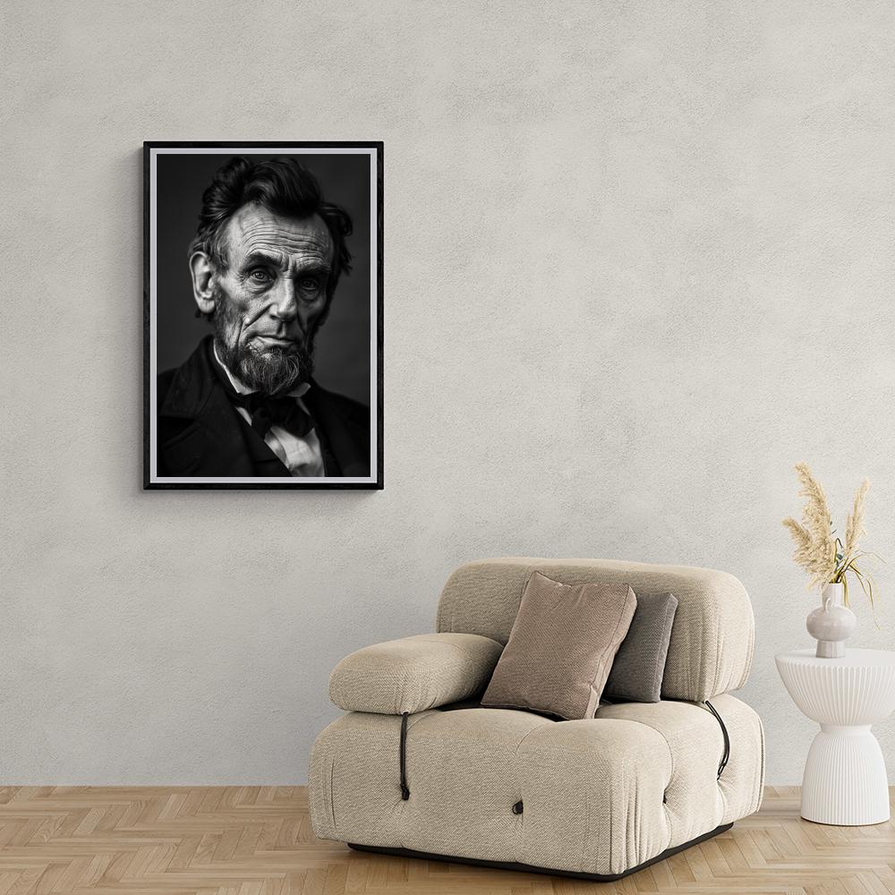 Abraham Lincoln Noir et Blanc dans un intérieur