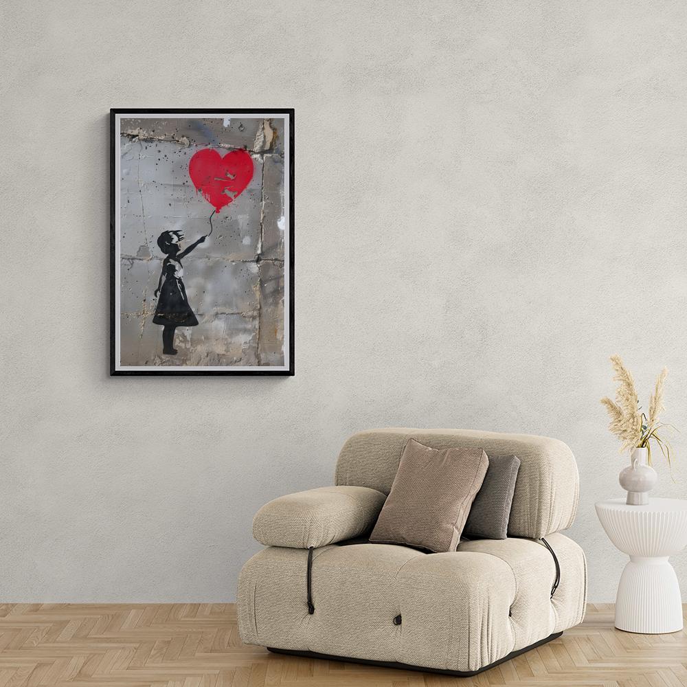 Banksy La Fille au Ballon dans un intérieur