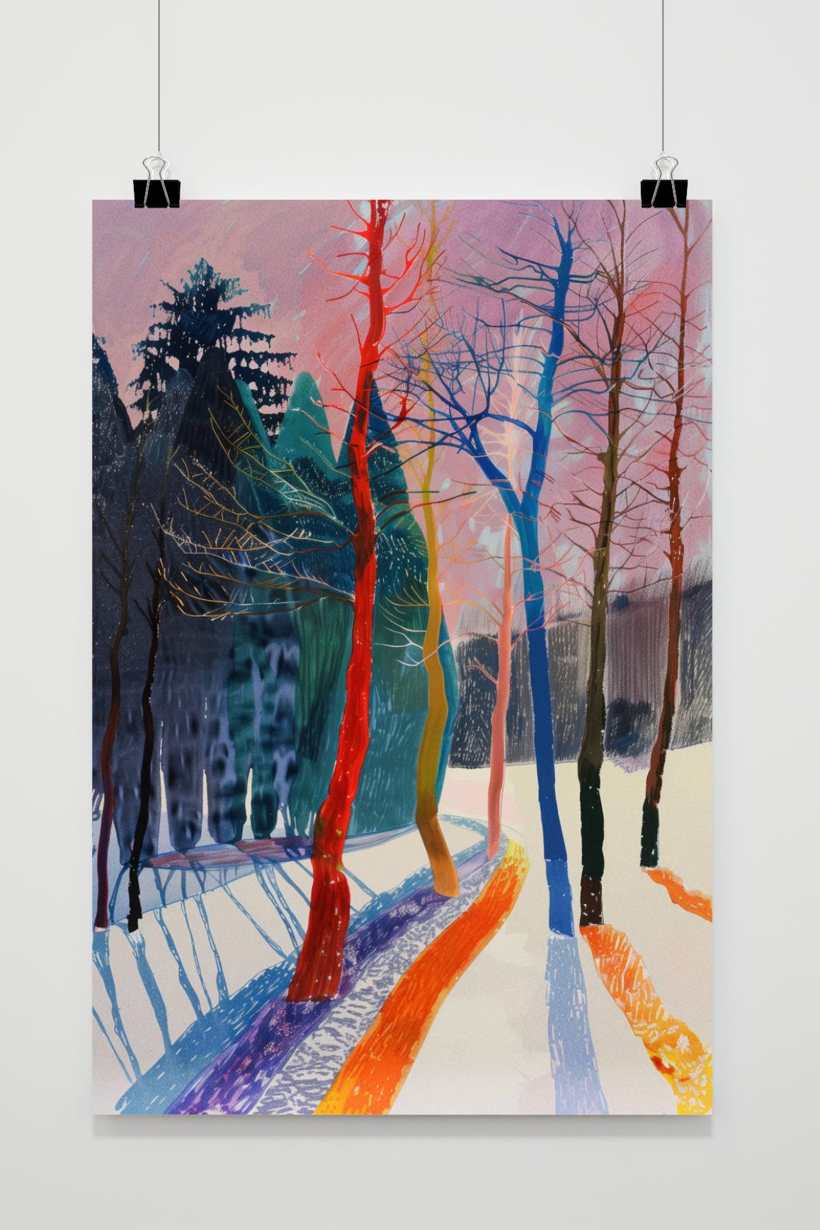 Póster David Hockney Invierno de 25 Artstreet