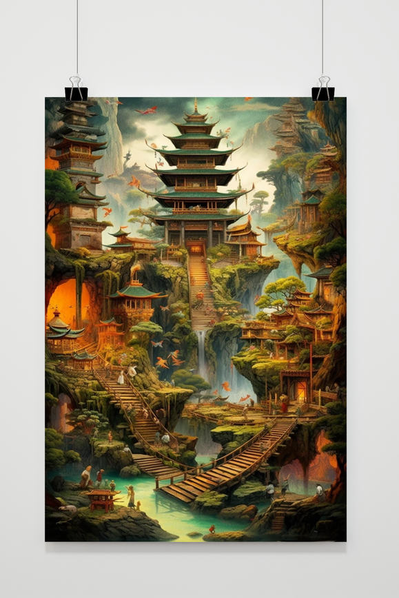 Affiche Tempel Abstract de 25 Artstreet