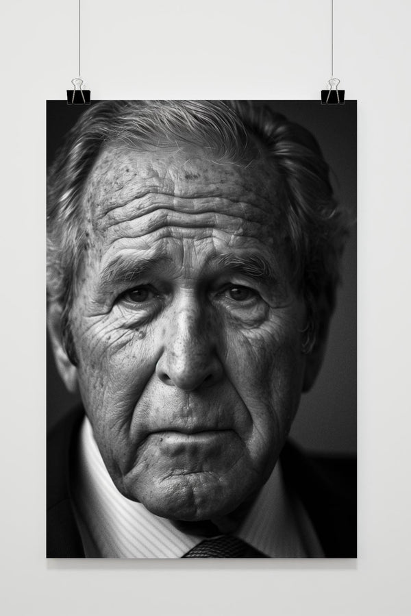 George W. Bush Zwart Wit poster