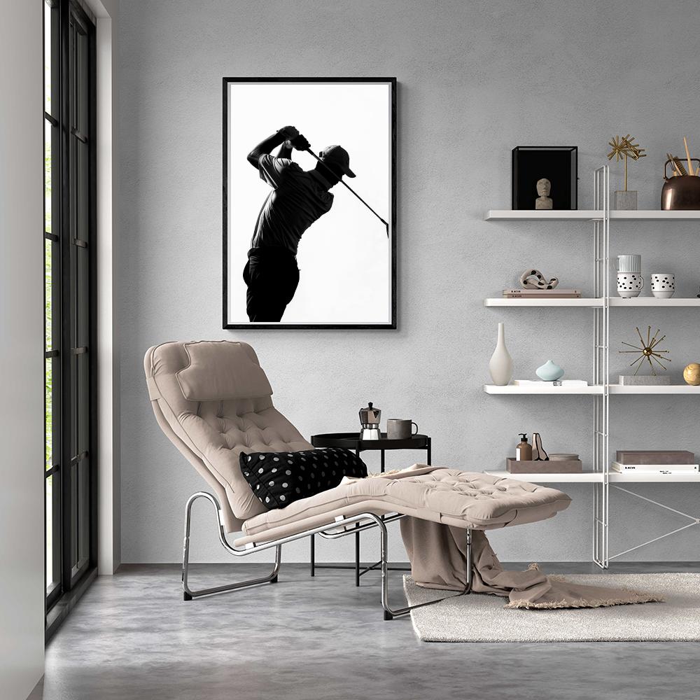 Golfer Silhouette Black White