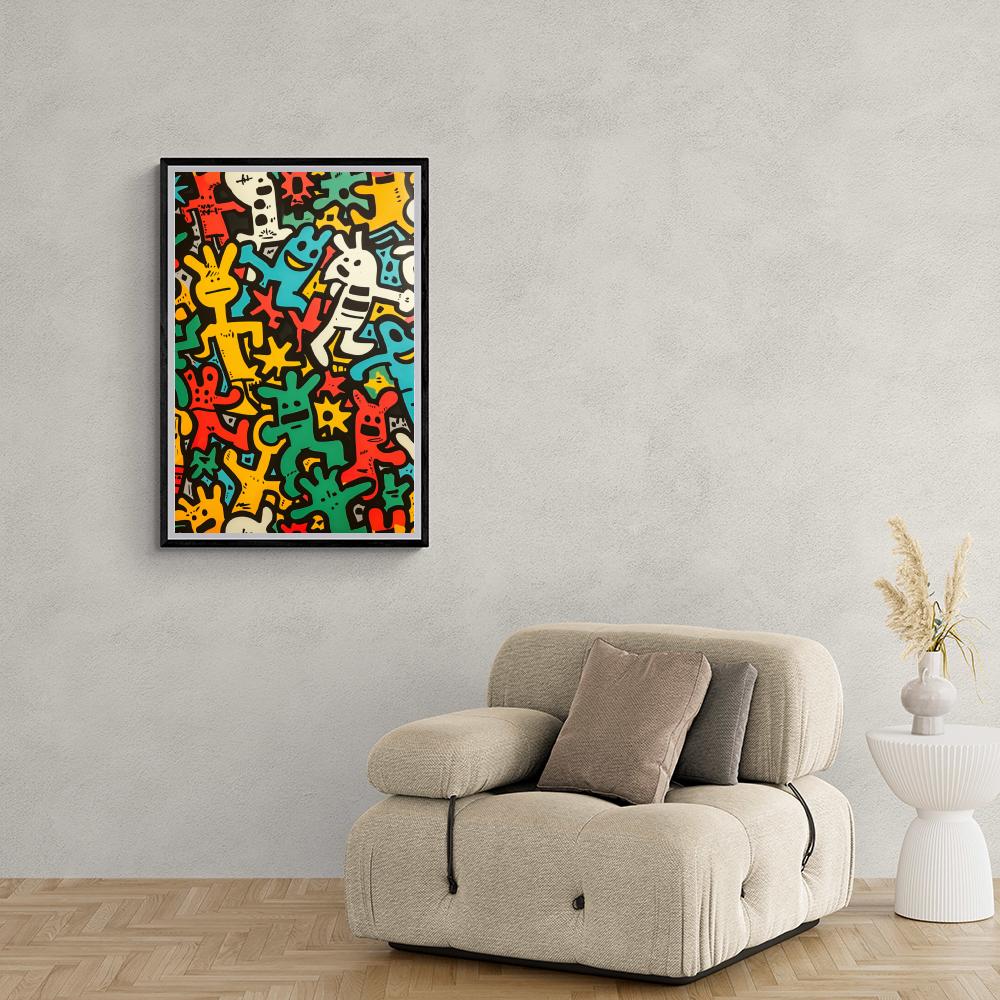 Keith Haring Poupées dans un intérieur