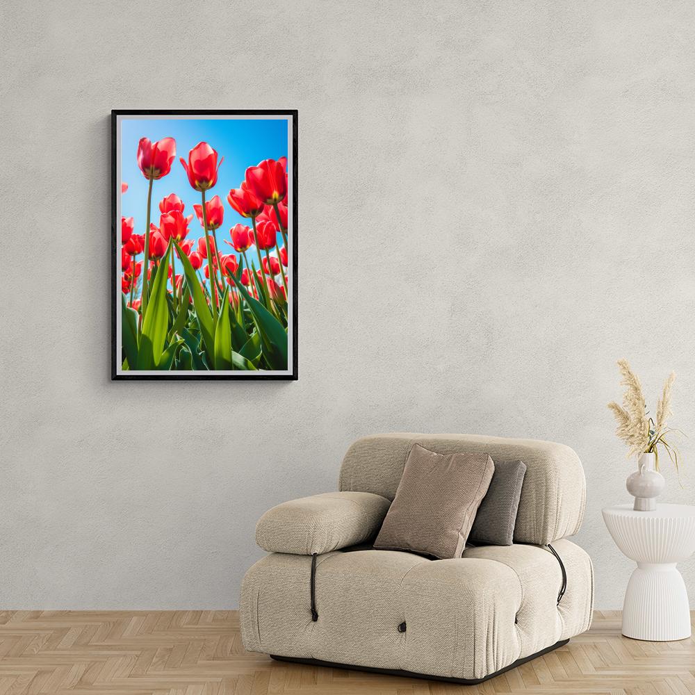 Tulipes Ciel Bleu dans un intérieur