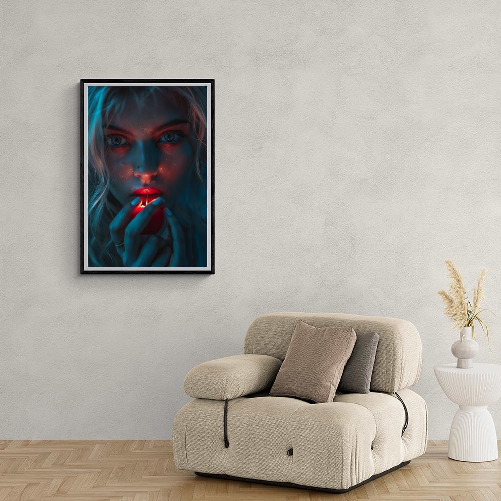 Femme Bleue dans un intérieur