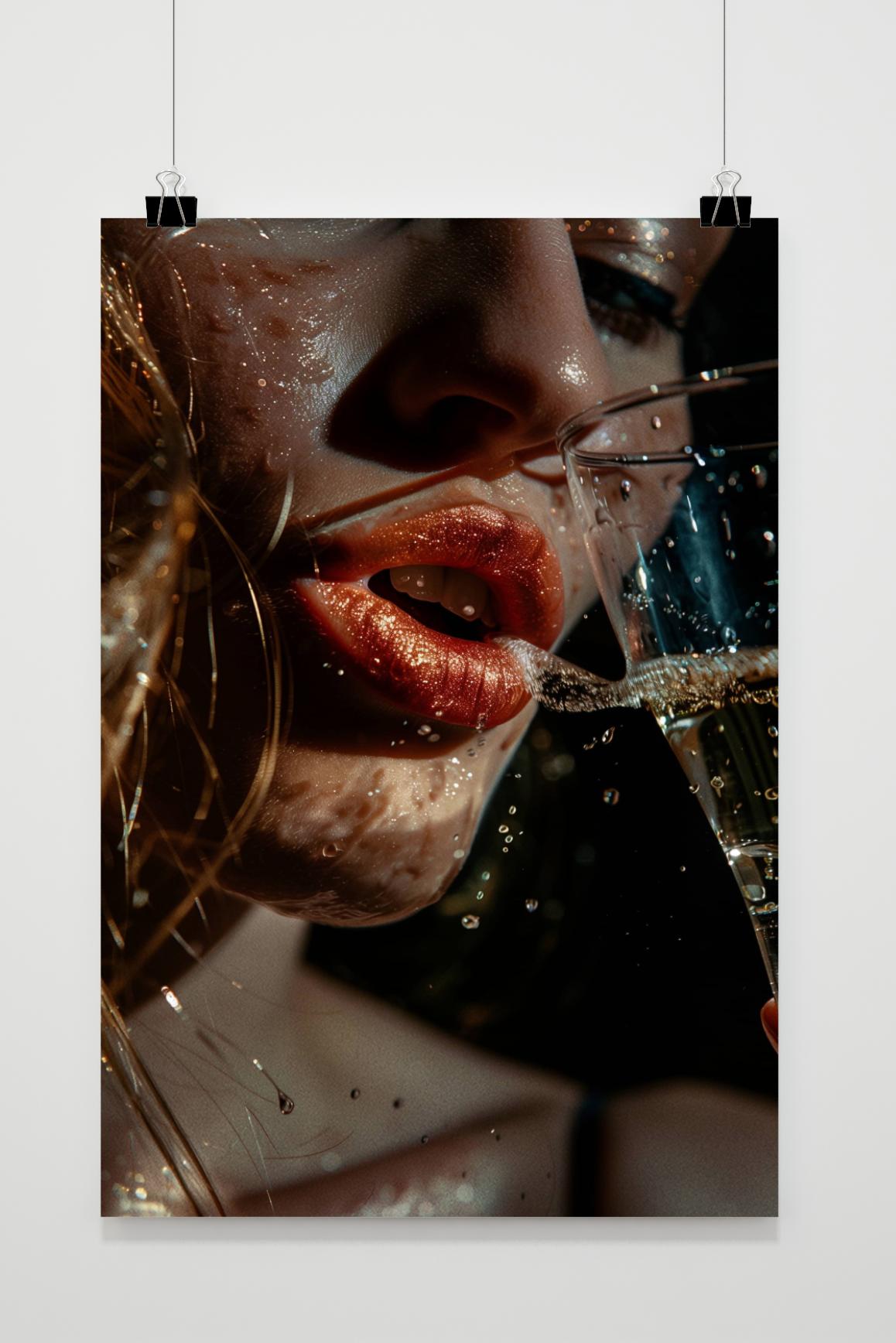 Affiche Femme au Champagne de 25 Artstreet
