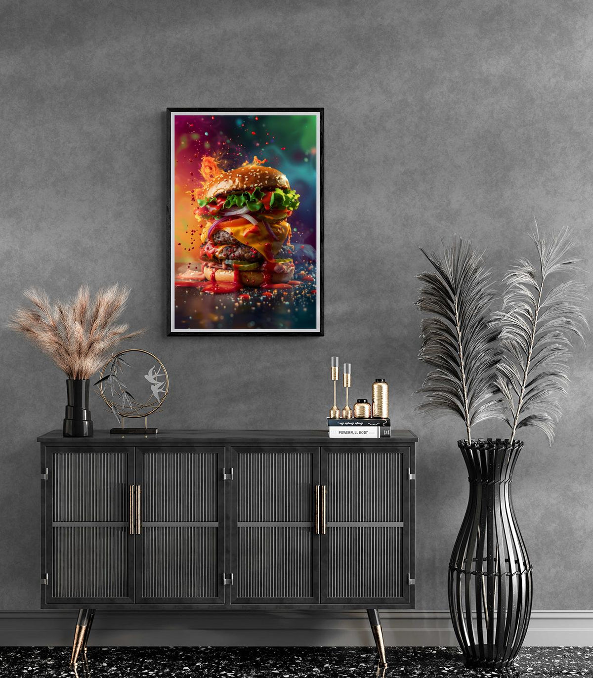 Hamburger Géant dans un intérieur