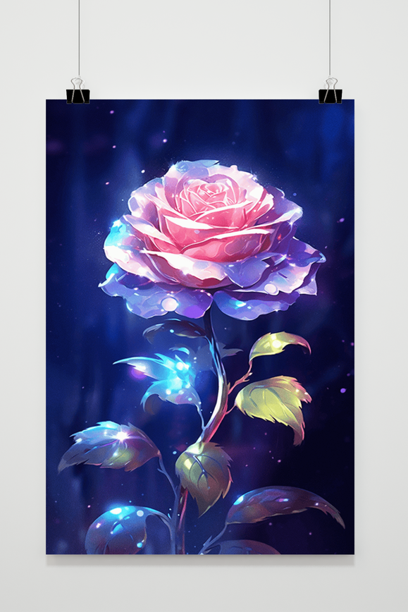 Póster Rosa Rosada de 25 Artstreet