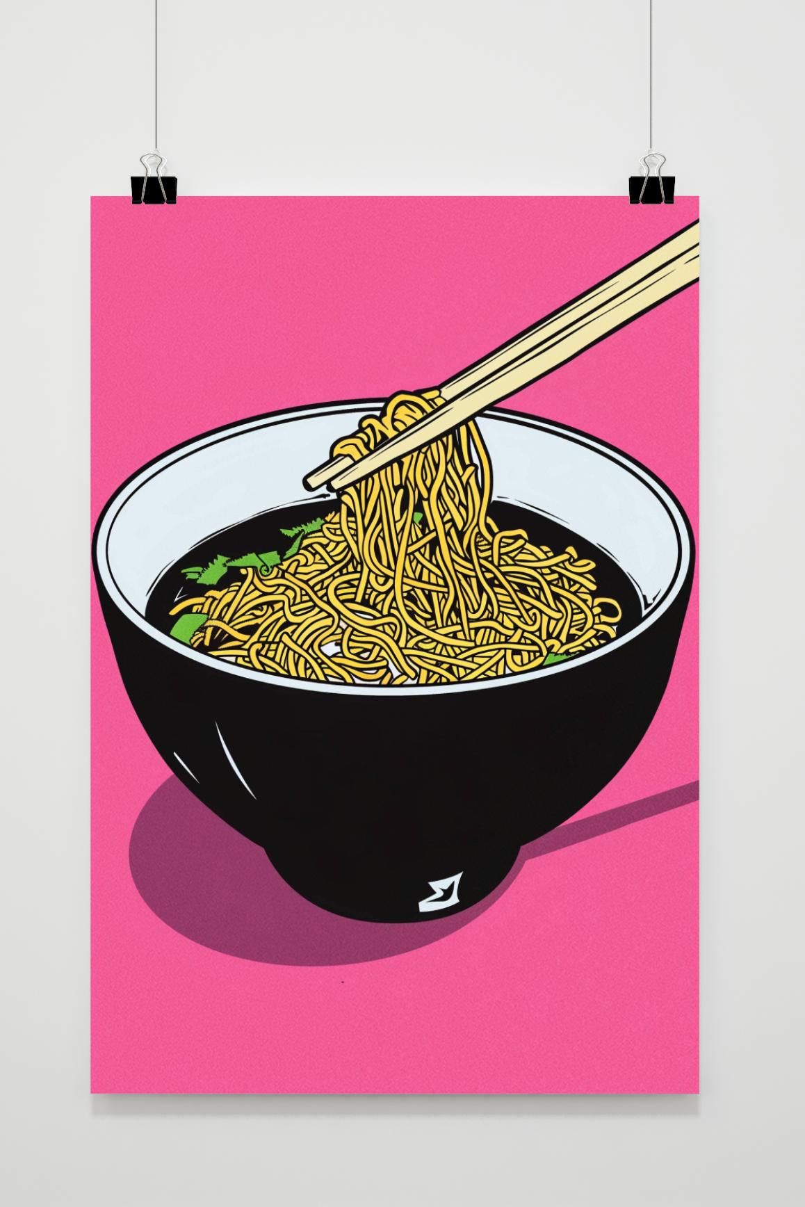 Affiche Ramen Rose de 25 Artstreet