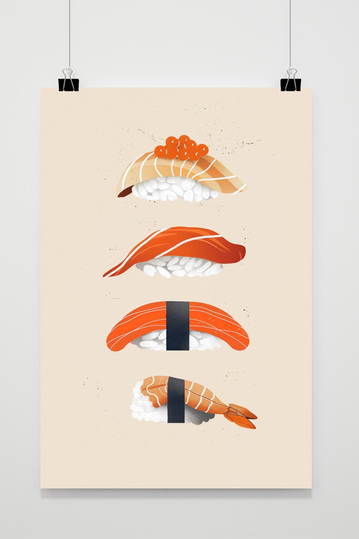 Affiche Sushi de 25 Artstreet