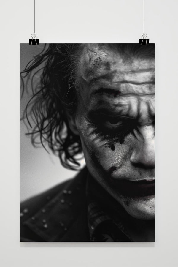 Póster Heath Ledger Blanco y Negro