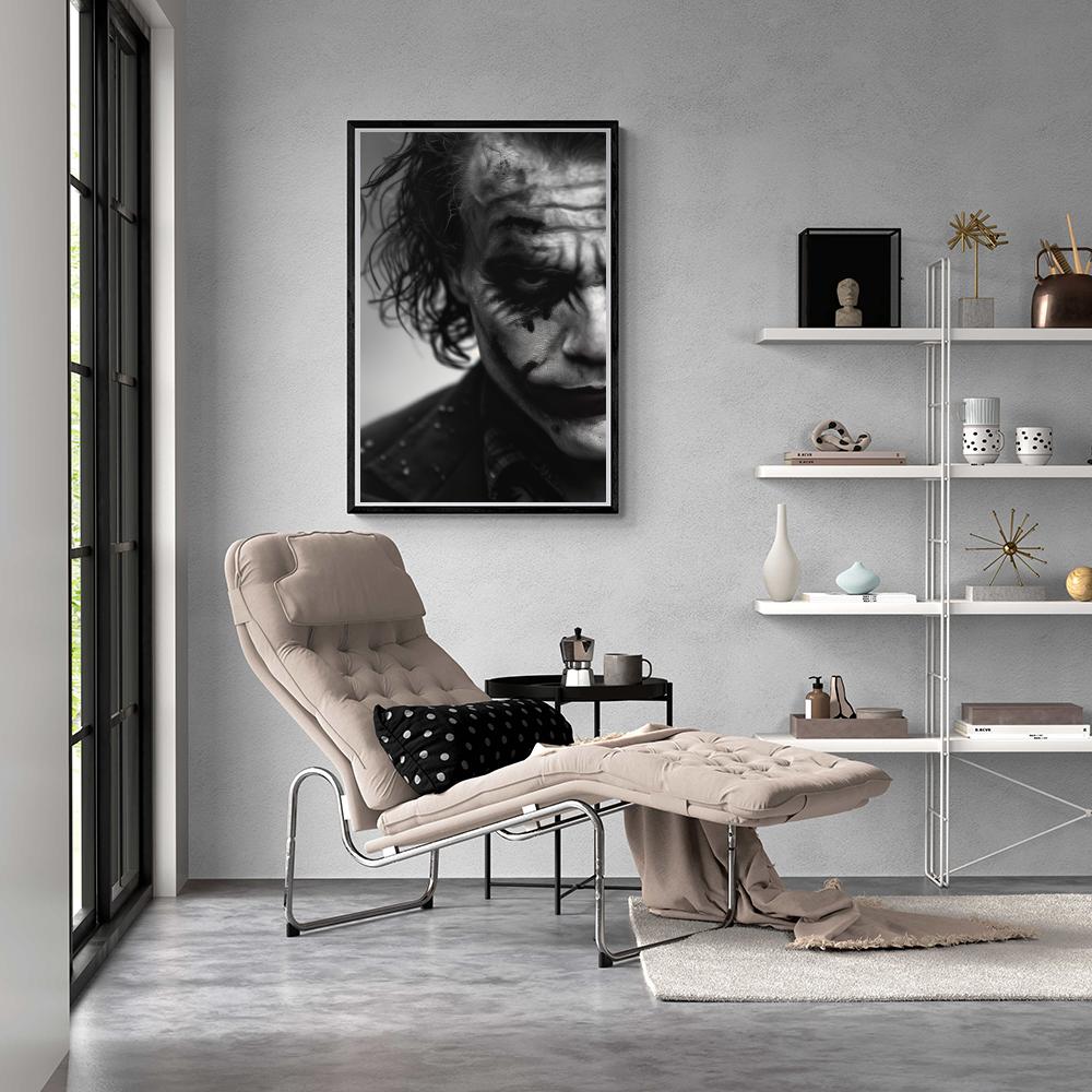 Heath Ledger Noir et Blanc dans un intérieur