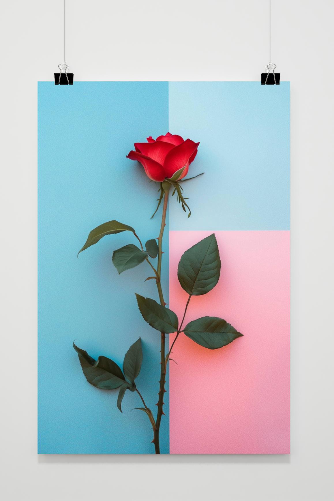 Affiche Rose Rouge de 25 Artstreet