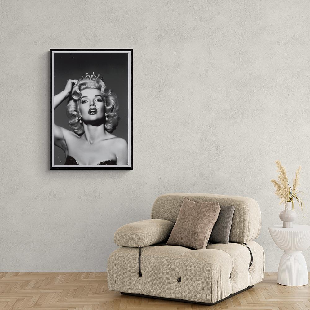 Marilyn Monroe Noir et Blanc dans un intérieur