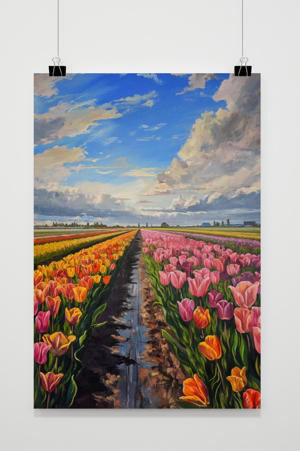 Affiche Champ de Tulipes de 25 Artstreet