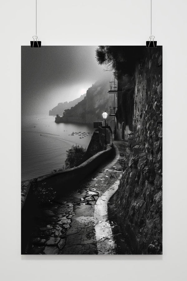 Póster Amalfi en Blanco y Negro