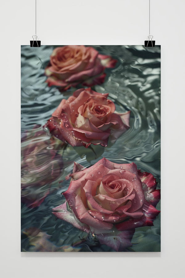 Póster Rosas Flotantes