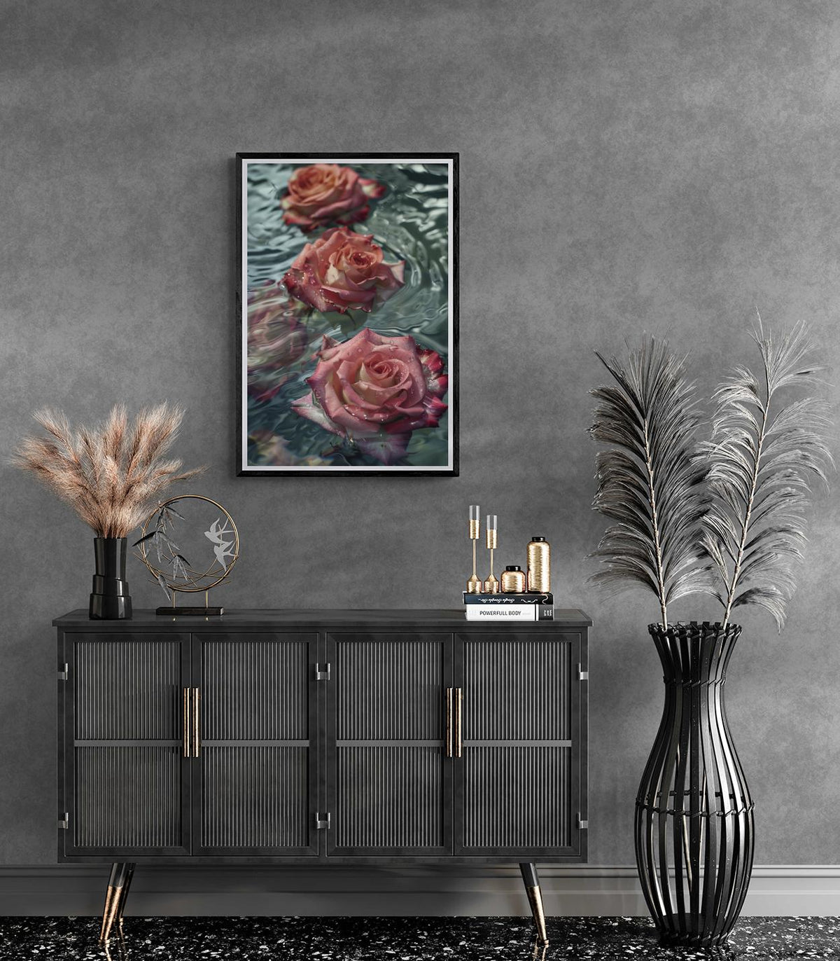 Roses Flottantes dans un intérieur
