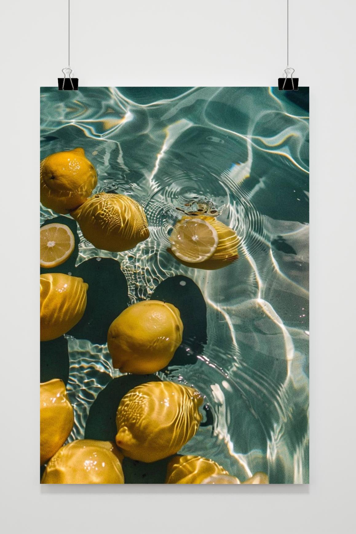 Affiche Citrons Flottants de 25 Artstreet