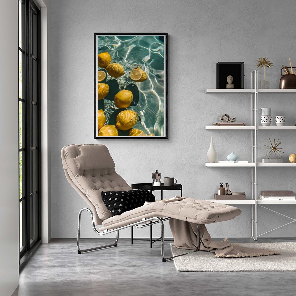 Citrons Flottants dans un intérieur