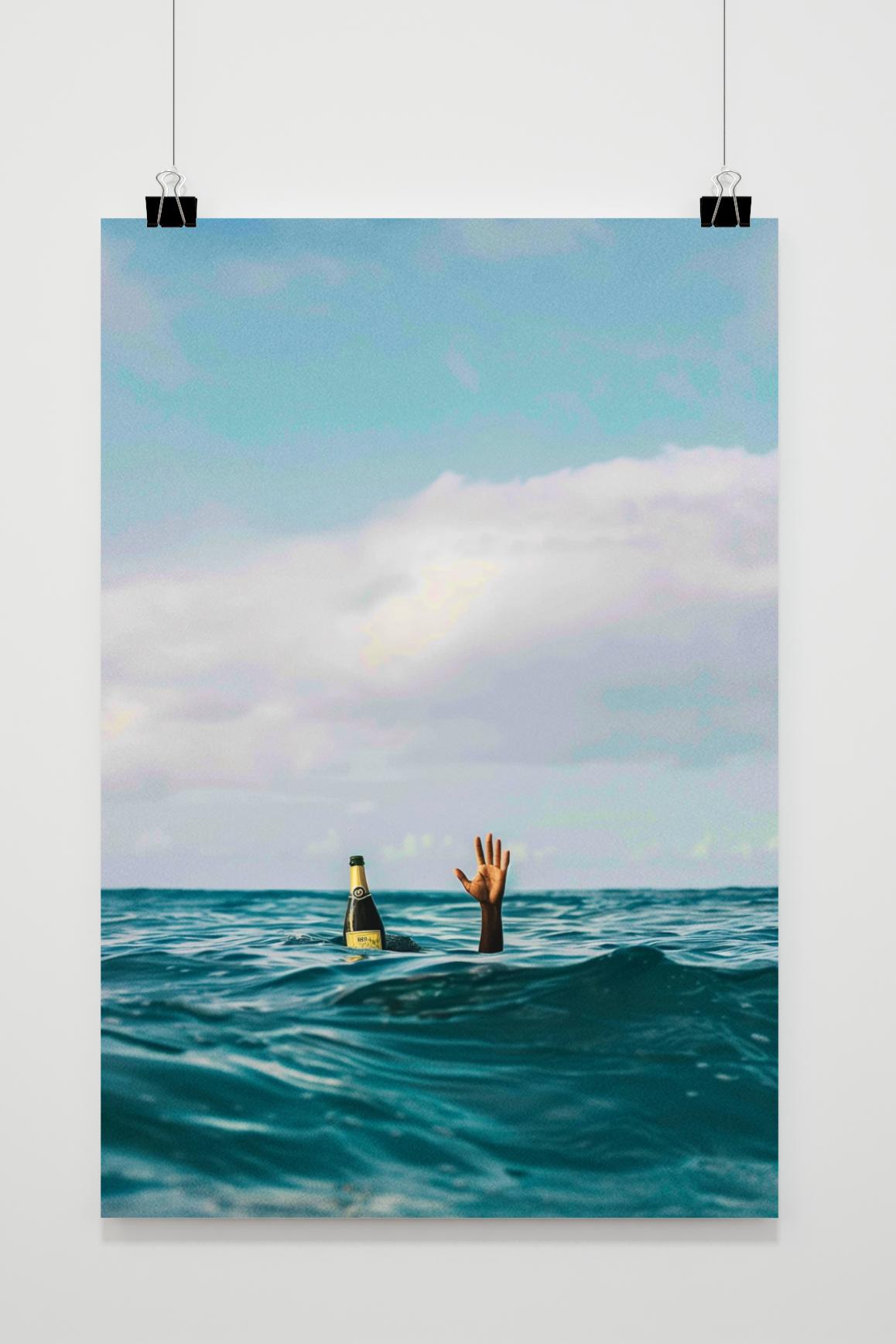 Affiche Océan Champagne de 25 Artstreet